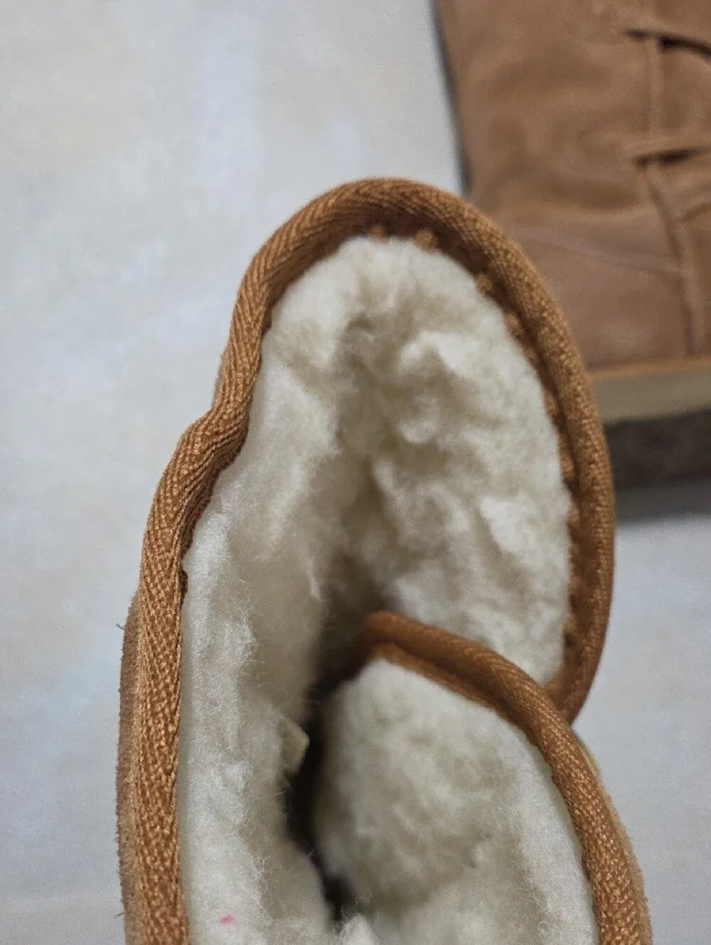 Classic Tall Suede Winter Boots with Fleece Lining - Chestnut
